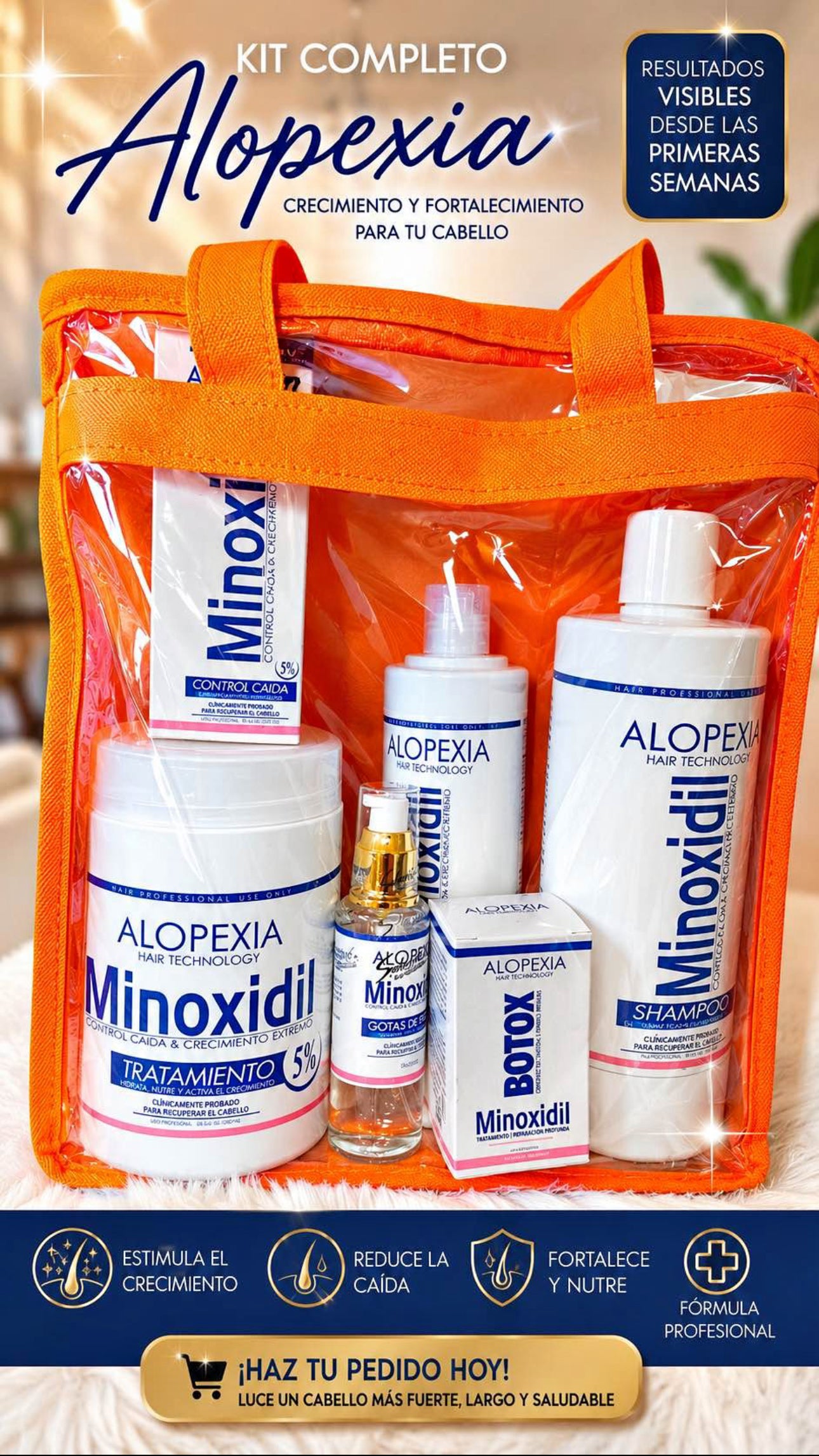 Alopexia Hair Growth & Strengthening Kit – Complete Minoxidil Hair Care System