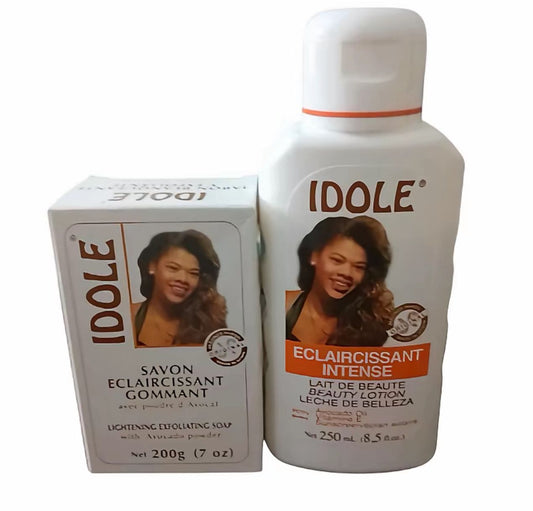Idole Skin Clarifying Duo – Apricot Exfoliating Soap + Intense Lightening Lotion
