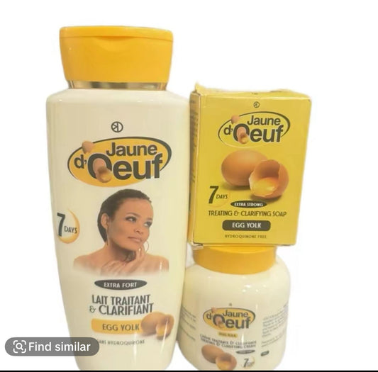 Jaune d’Oeuf Egg Yolk Skin Clarifying Set – Extra Strength (Lotion, Cream & Soap)