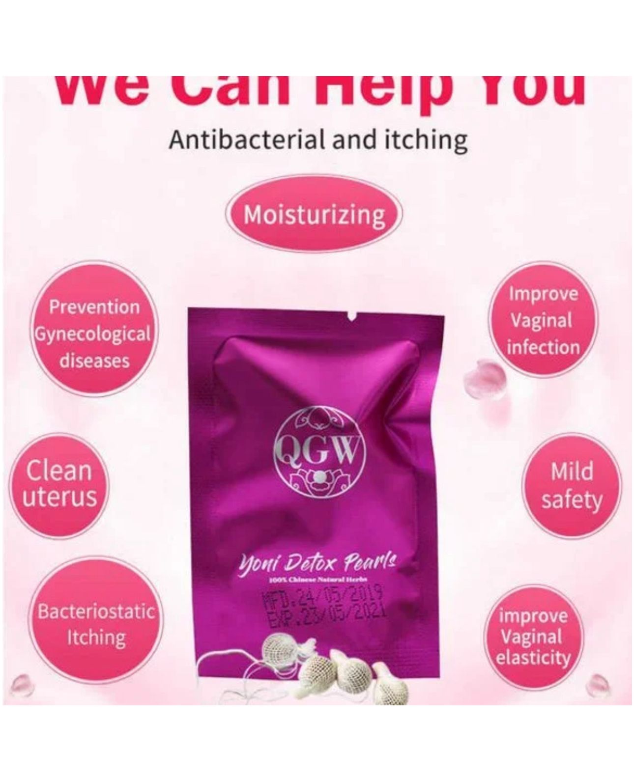 QGW Yoni Detox Pearls – 100% Natural Chinese Herbal Formula for Feminine Wellness